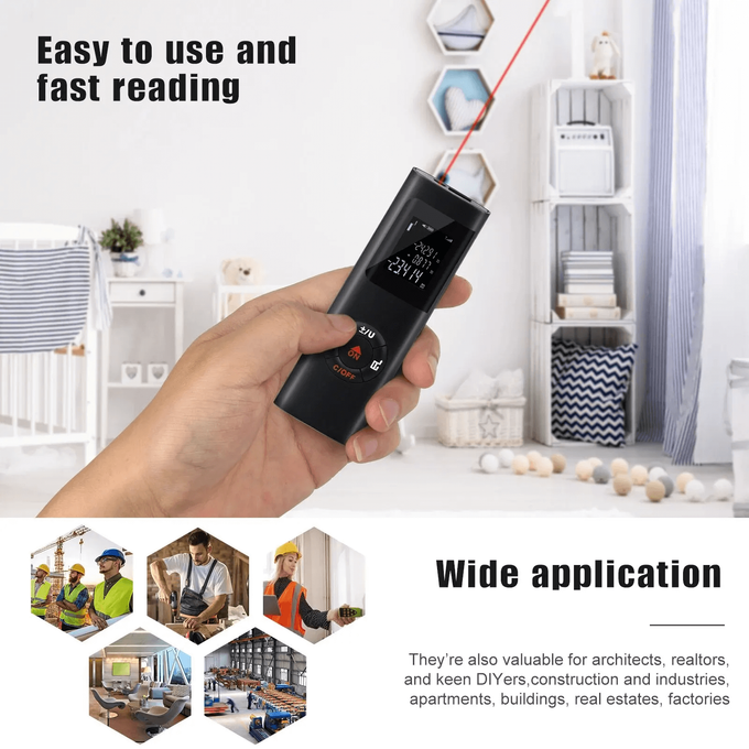 Mini télémètre laser intelligent, mesure infrarouge, USB, aste, portable