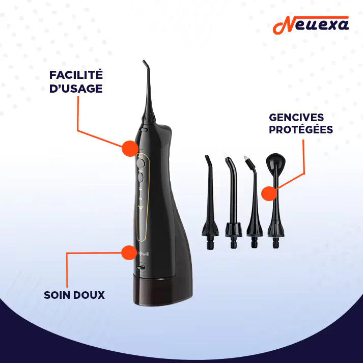 AquaFlosser™ || Appareil de nettoyage des dents à jet d'eau 4-en-1