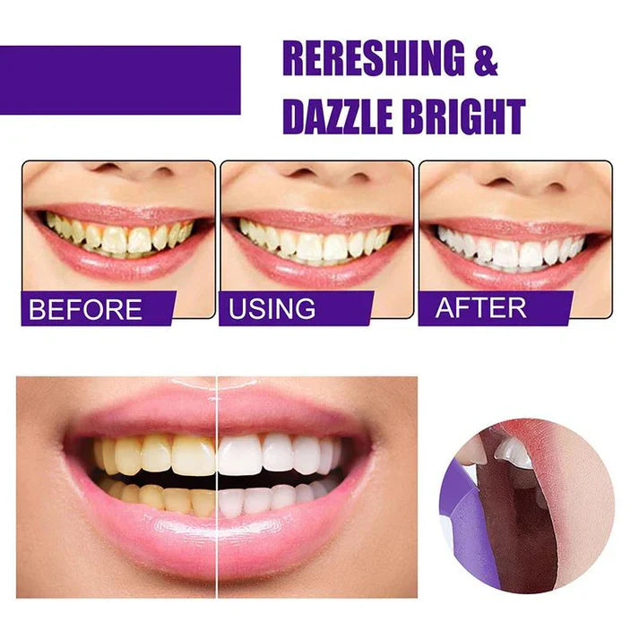 Dentifrice violet Ultra Blanchissant.