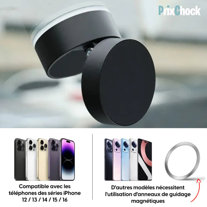Support Téléphone Magnétique Ultra-Stable à Ventouse MagSafe™ – Rotation 360° pour iPhone et Android