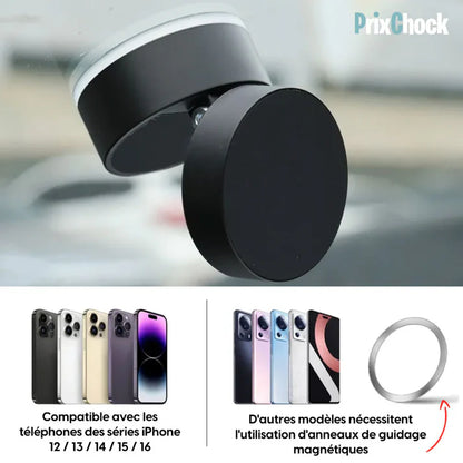 Support Téléphone Magnétique Ultra-Stable à Ventouse MagSafe™ – Rotation 360° pour iPhone et Android