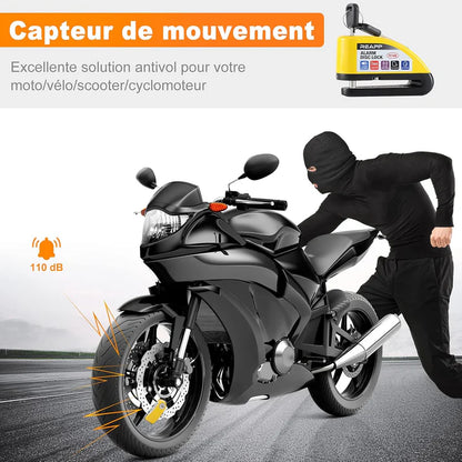 Antivol de Disque Alarme Étanche pour Moto et Vélo - Sécurité Max