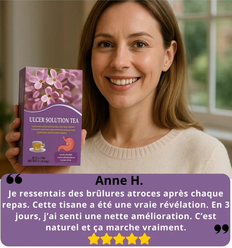 Fini les ulcères, brûlures et acidité – naturellement.