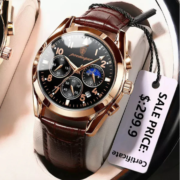 Montre suisse en cuir imperméable CMR