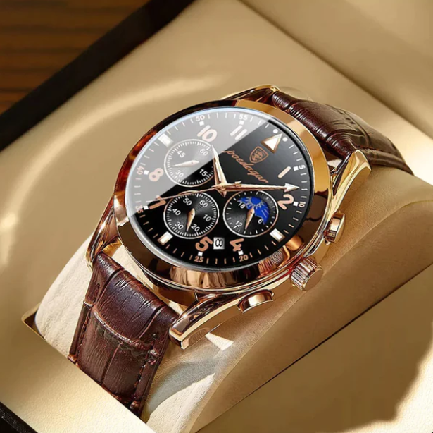 Montre suisse en cuir imperméable CMR