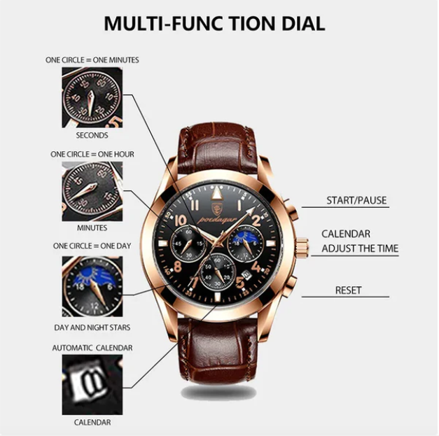 Montre suisse en cuir imperméable CMR