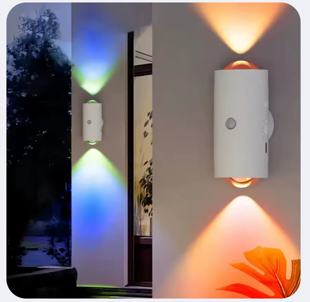 Lumière RGB Murale Avec Détecteur De Mouvement – Rechargeable & Décorative Pour Escaliers, Porche Et Maison