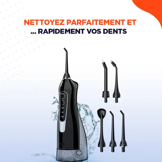 AquaFlosser™ || Appareil de nettoyage des dents à jet d'eau 4-en-1