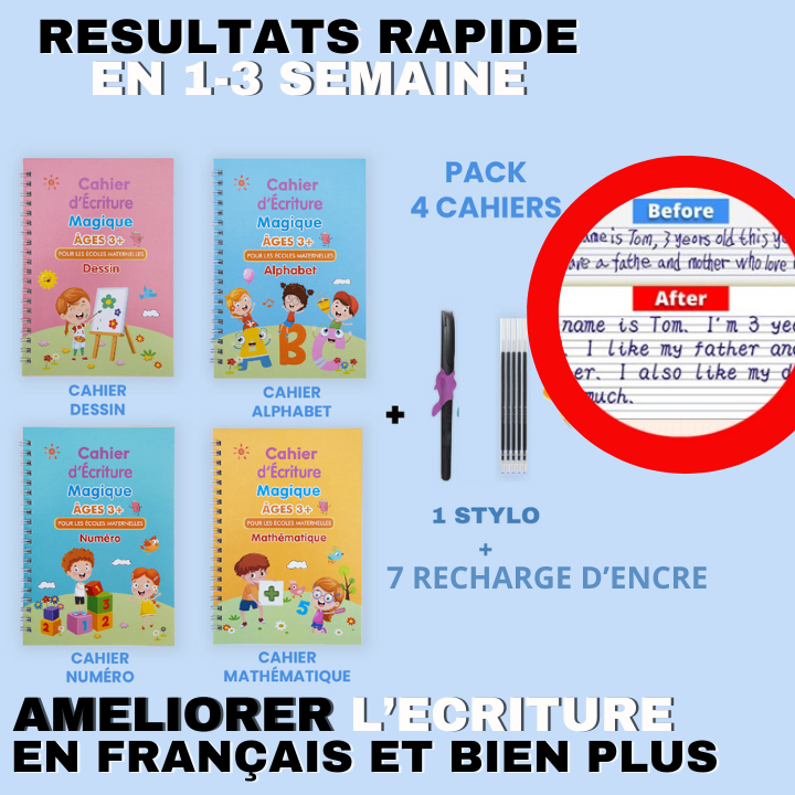Cahiers Magiques Français Format A5 | UNE ECRITURE PARFAITE EN 14 JOURS CHRONO