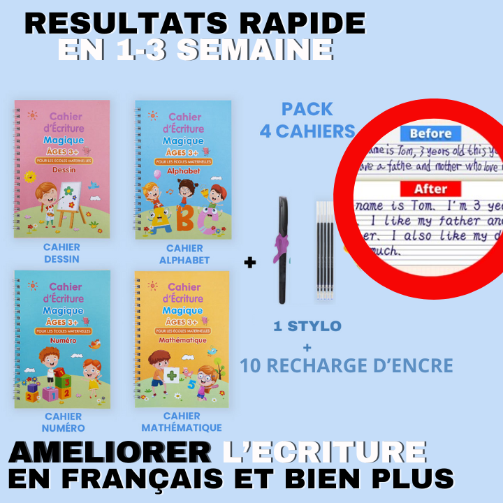 Cahiers Magiques Français Format A5 | UNE ECRITURE PARFAITE EN 14 JOURS CHRONO
