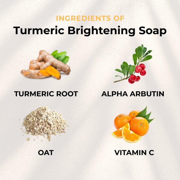 Turmeric Brightening Soap (with Vitamin C, Alpha Arbutin, Oat) 