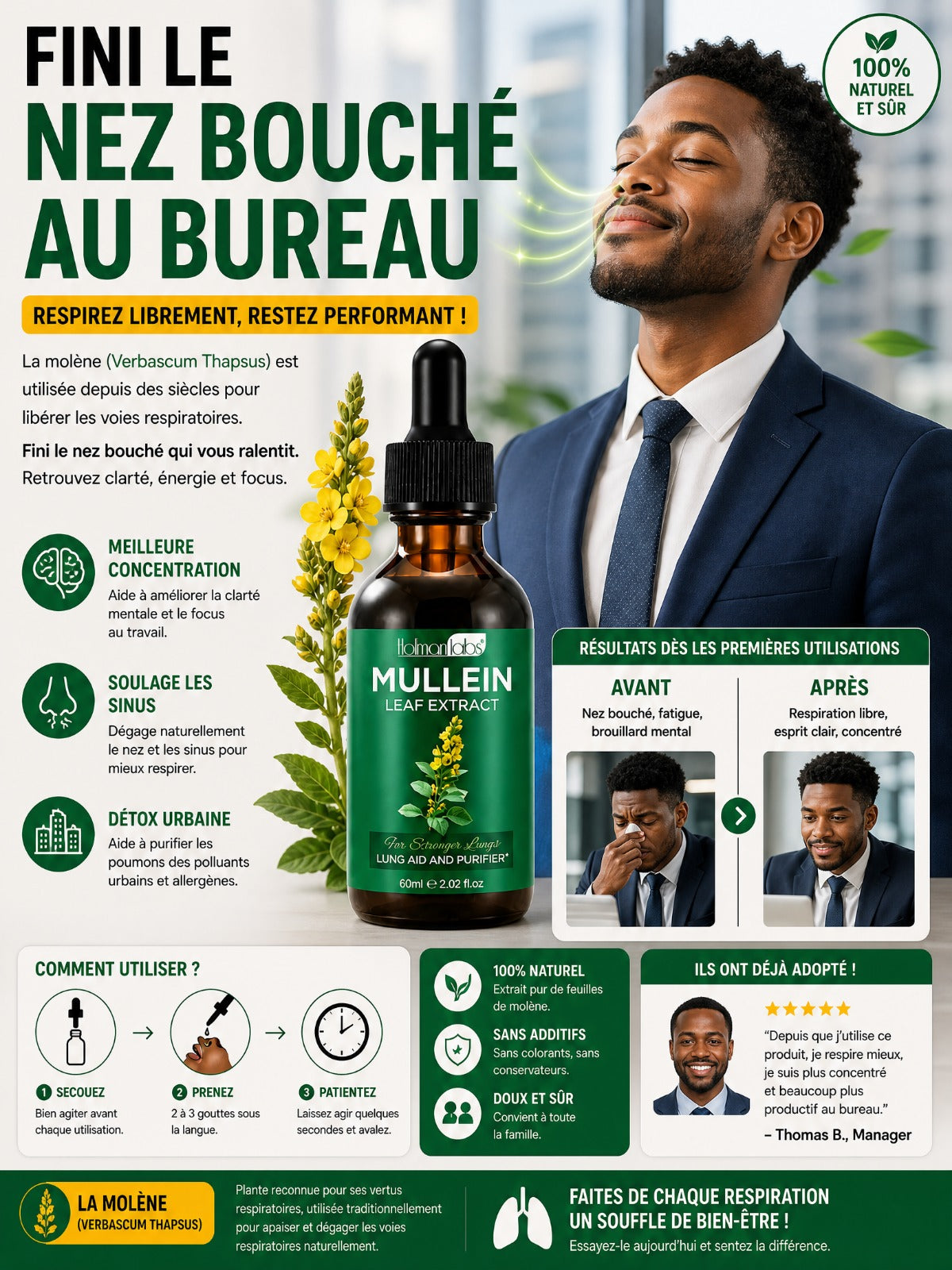 Goutte à la molène pour les poumons